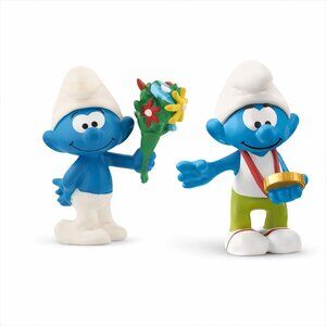 Vintage  Authentic Schleich Smurf Set of 2(B)  New w/Tag
